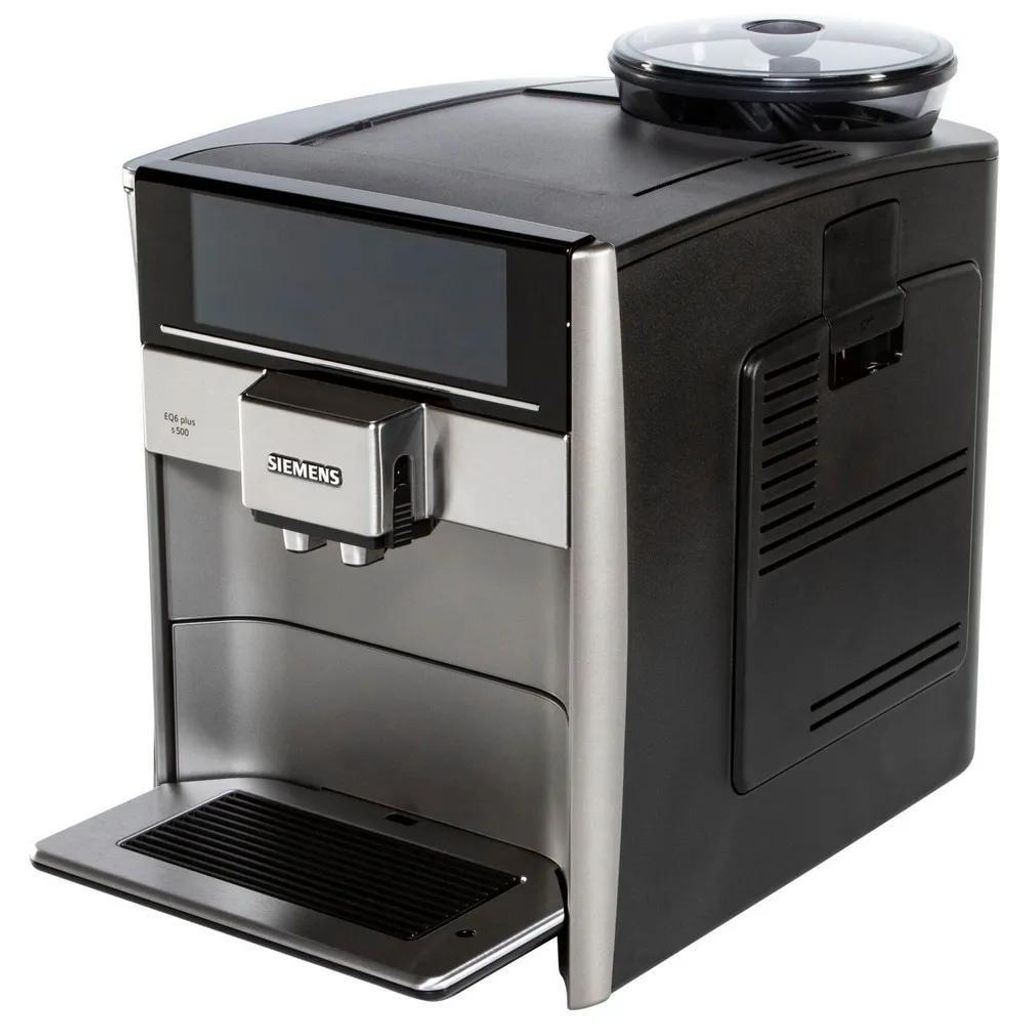 Siemens EQ6 Plus S500, Espressomaschine, 1,7 l, Kaffeebohnen, Gemahlener Kaffee, Eingebautes Mahlwerk, 1500 W, Schwarz, Silber