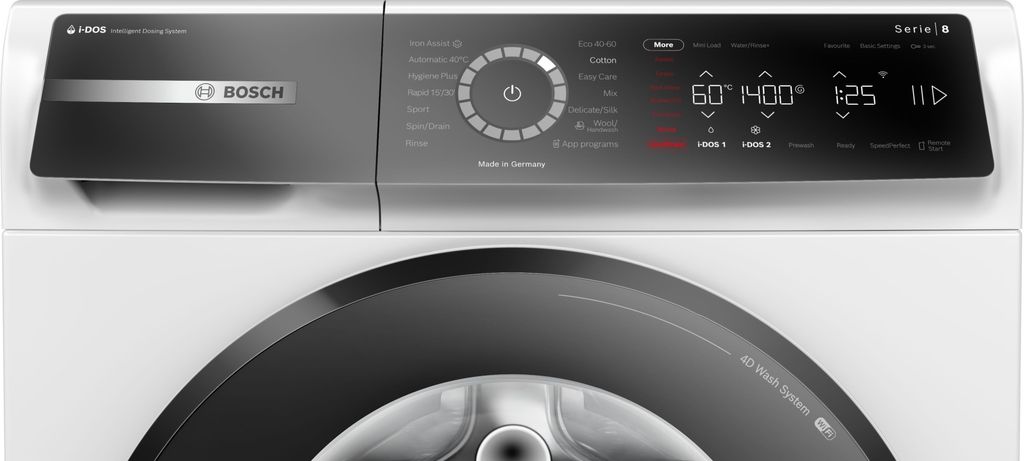 Bosch Serie 8 WGB244040, Frontlader, 9 kg, B, 69 dB, 1400 RPM, A