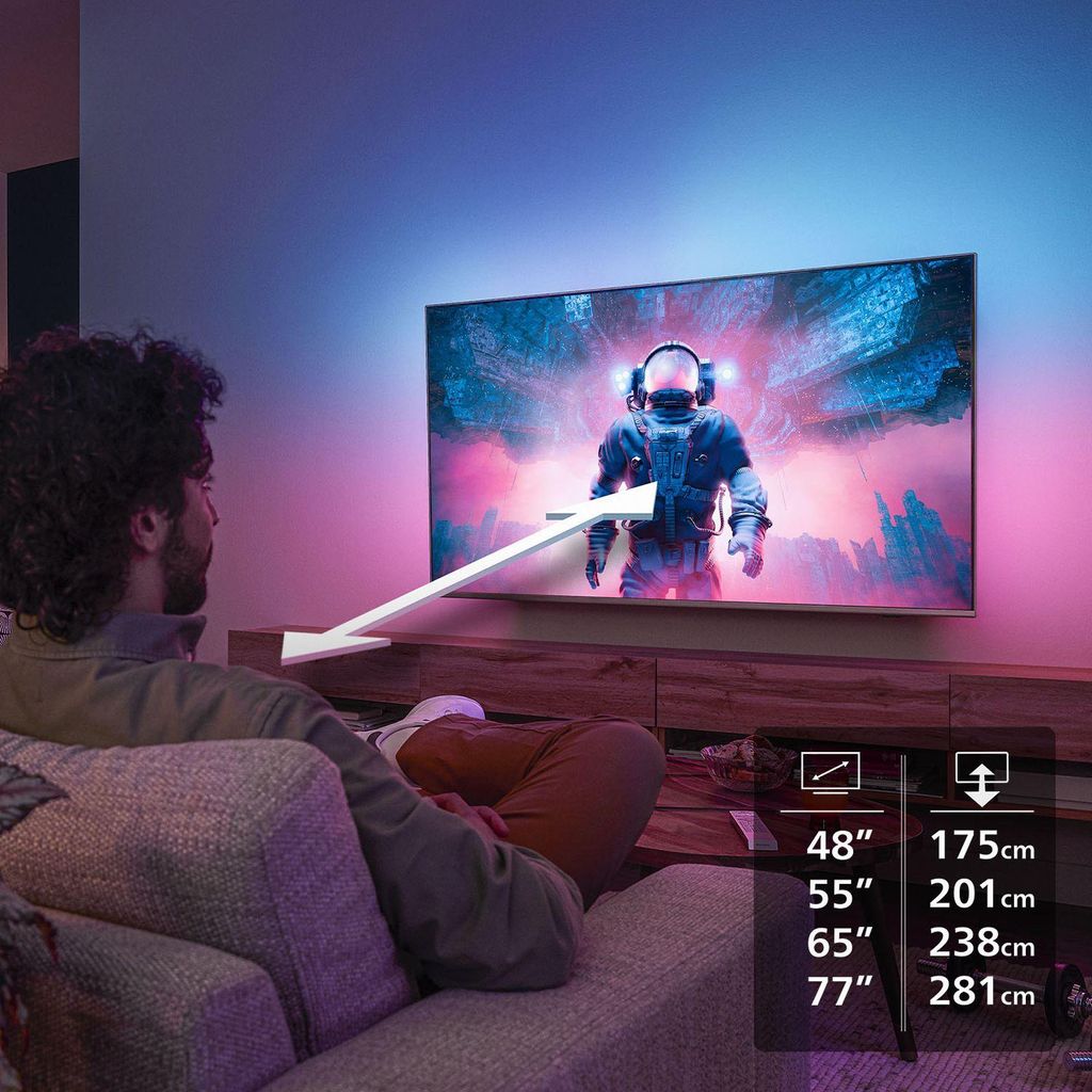 Philips 55OLED76012, 139,7 cm (55"), 3840 x 2160 Pixel, OLED, Smart - TV, WLAN, Schwarz