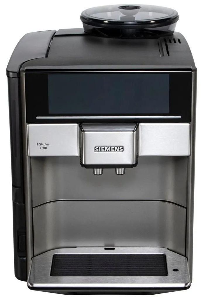 Siemens EQ6 Plus S500, Espressomaschine, 1,7 l, Kaffeebohnen, Gemahlener Kaffee, Eingebautes Mahlwerk, 1500 W, Schwarz, Silber