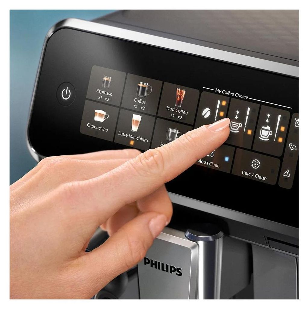 Philips Kaffeevollautomat Serie 3200, 5 Kaffeeeinstellungen, LatteGo - Milchsystem, Touch - Display, weiß (EP3343/50)
