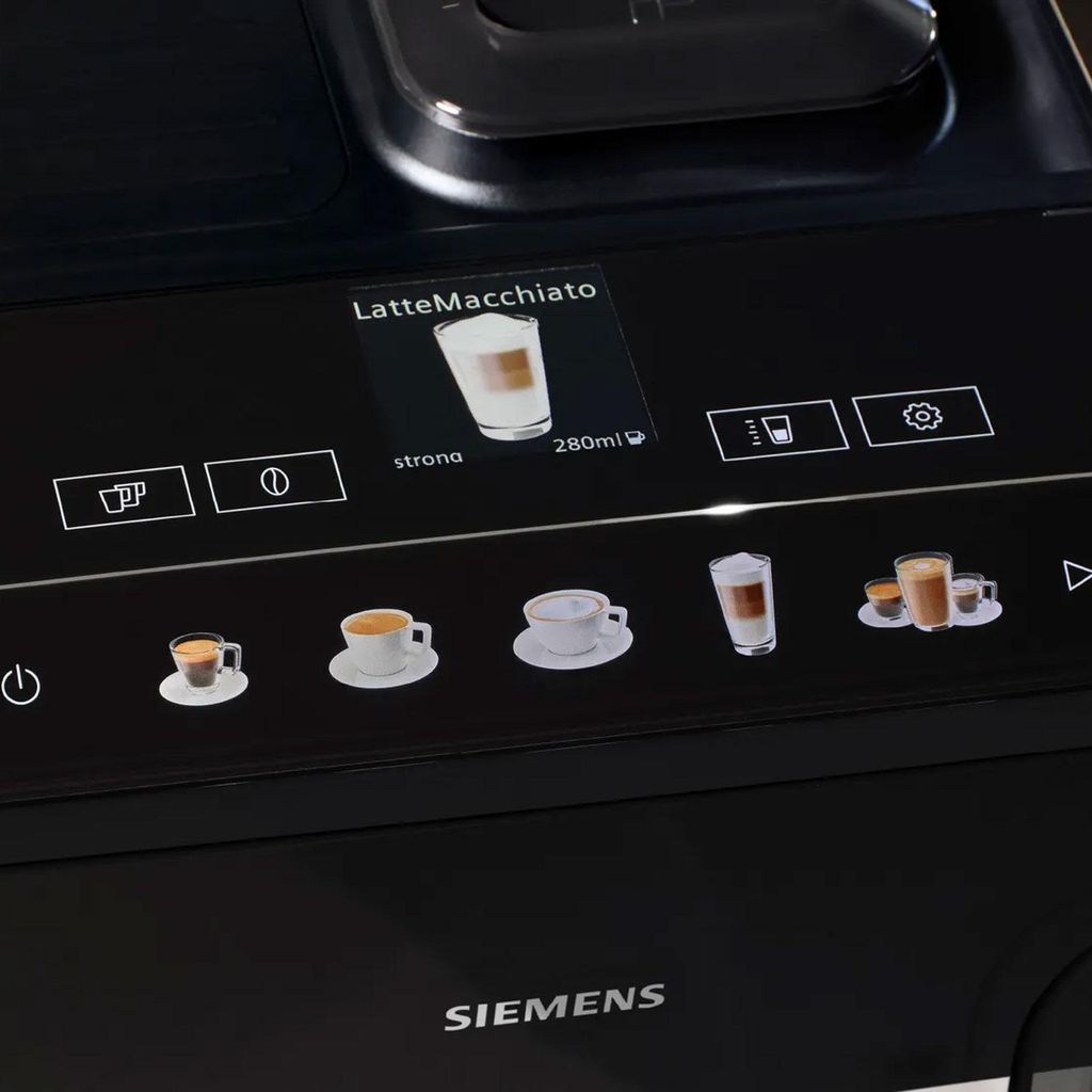 Siemens EQ.500 TP515D01, Espressomaschine, 1,9 l, Kaffeebohnen, Eingebautes Mahlwerk, 1500 W, Schwarz, Silber