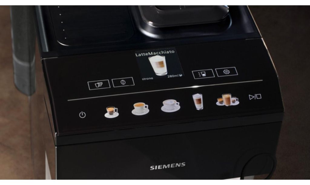 Siemens EQ.500 TP515D01, Espressomaschine, 1,9 l, Kaffeebohnen, Eingebautes Mahlwerk, 1500 W, Schwarz, Silber