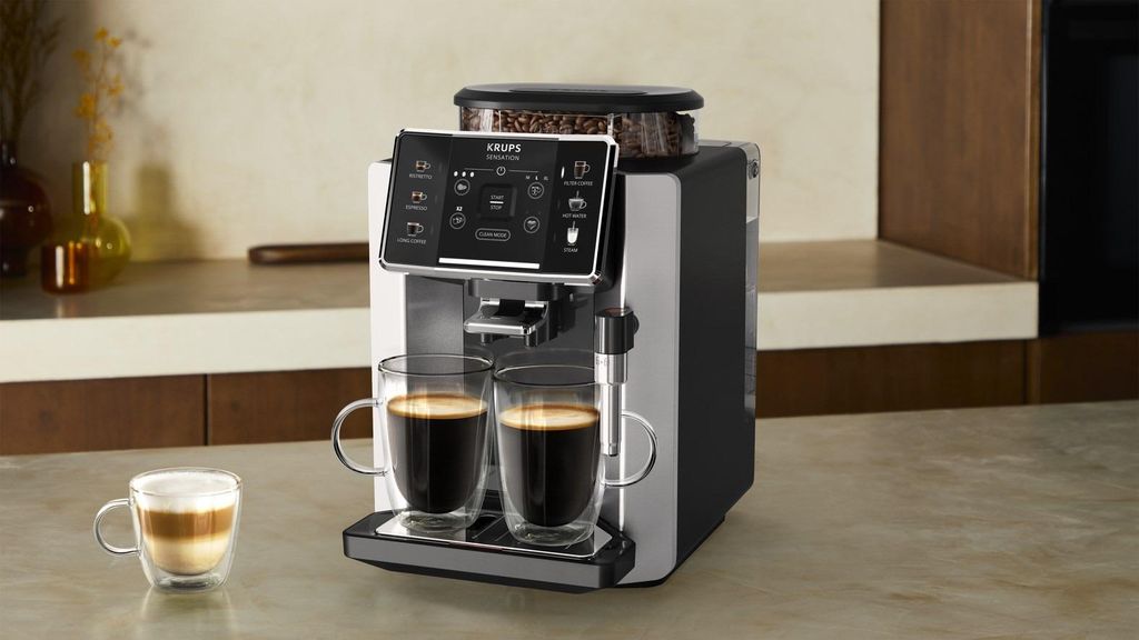 Krups Sensation C90 EA910E, Espressomaschine, 1,7 l, Kaffeebohnen, Eingebautes Mahlwerk, 1450 W, Aluminium, Schwarz