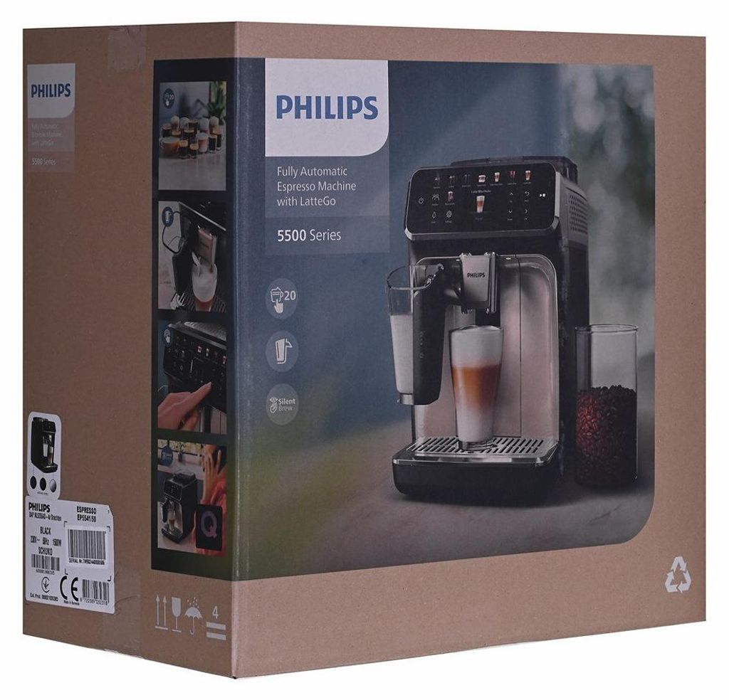 Philips 5000 series Series 5500 EP5541/50 Kaffeevollautomat, Espressomaschine, 1,8 l, Kaffeebohnen, Eingebautes Mahlwerk, 1500 W