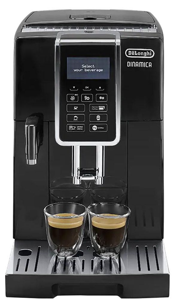 De'Longhi Delonghi ECAM 356.57.B/352.57.SB Dinamica Vollautomatische Espressomaschine, Kunststoffgehäuse, Integriertes Mahlwerk, Milchaufschäumer, Wasserfilter