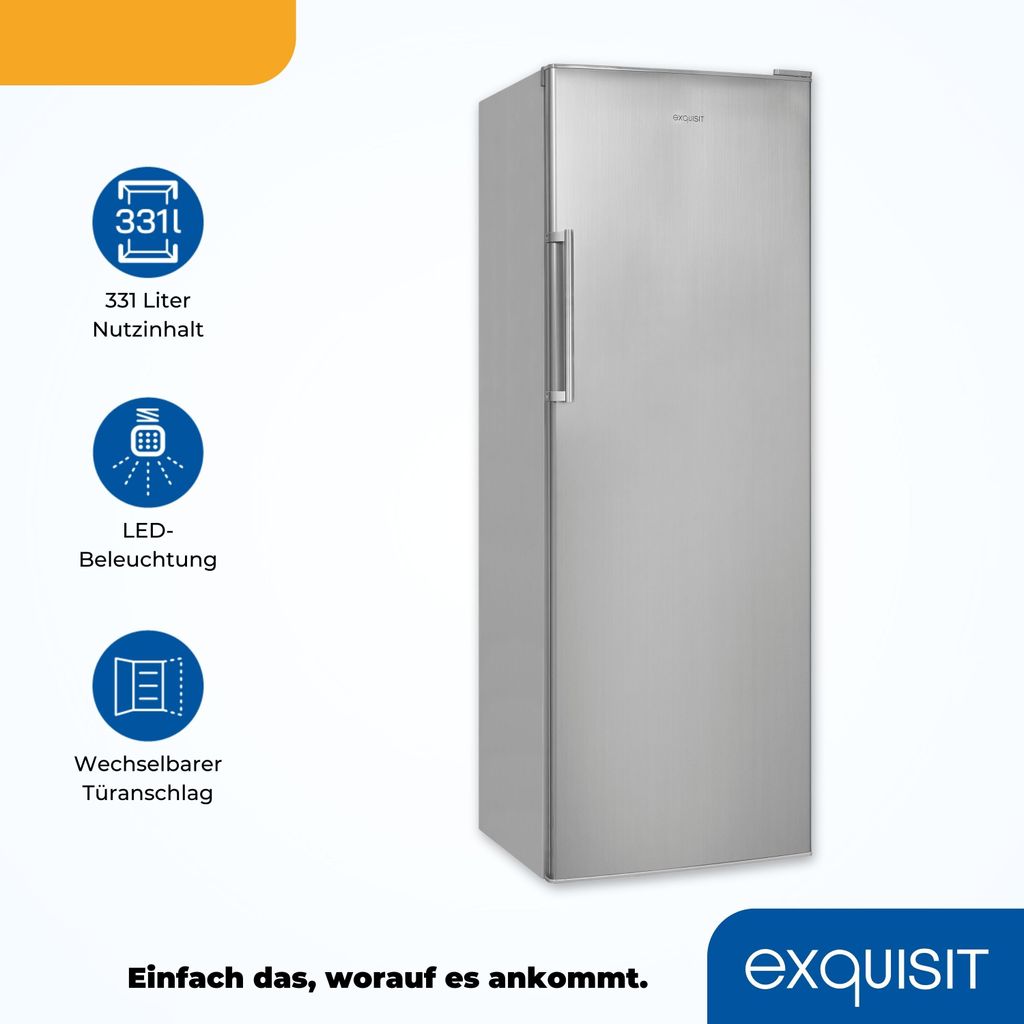Exquisit Vollraumkühlschrank KS350 - V - H - 040D inoxlook
