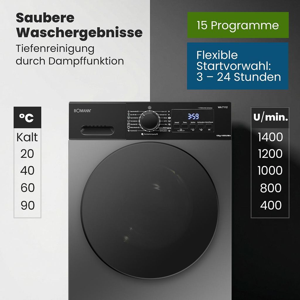 Bomann Waschmaschine 10kg - WA 7112