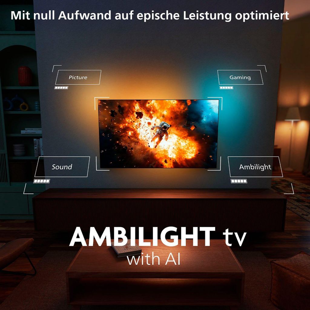 Philips 55OLED76012, 139,7 cm (55"), 3840 x 2160 Pixel, OLED, Smart - TV, WLAN, Schwarz